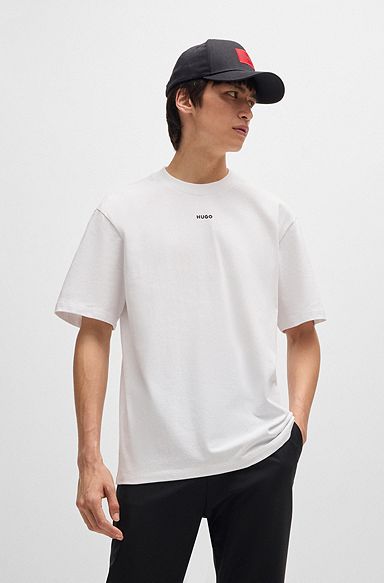 Relaxed-fit T-shirt in cotton with logo print, White
