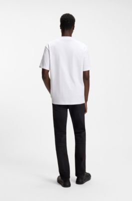 Relaxed-fit T-shirt with central logo detail, White