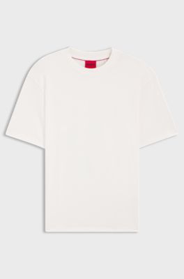 Relaxed-fit T-shirt in cotton jersey with logo print, Natural