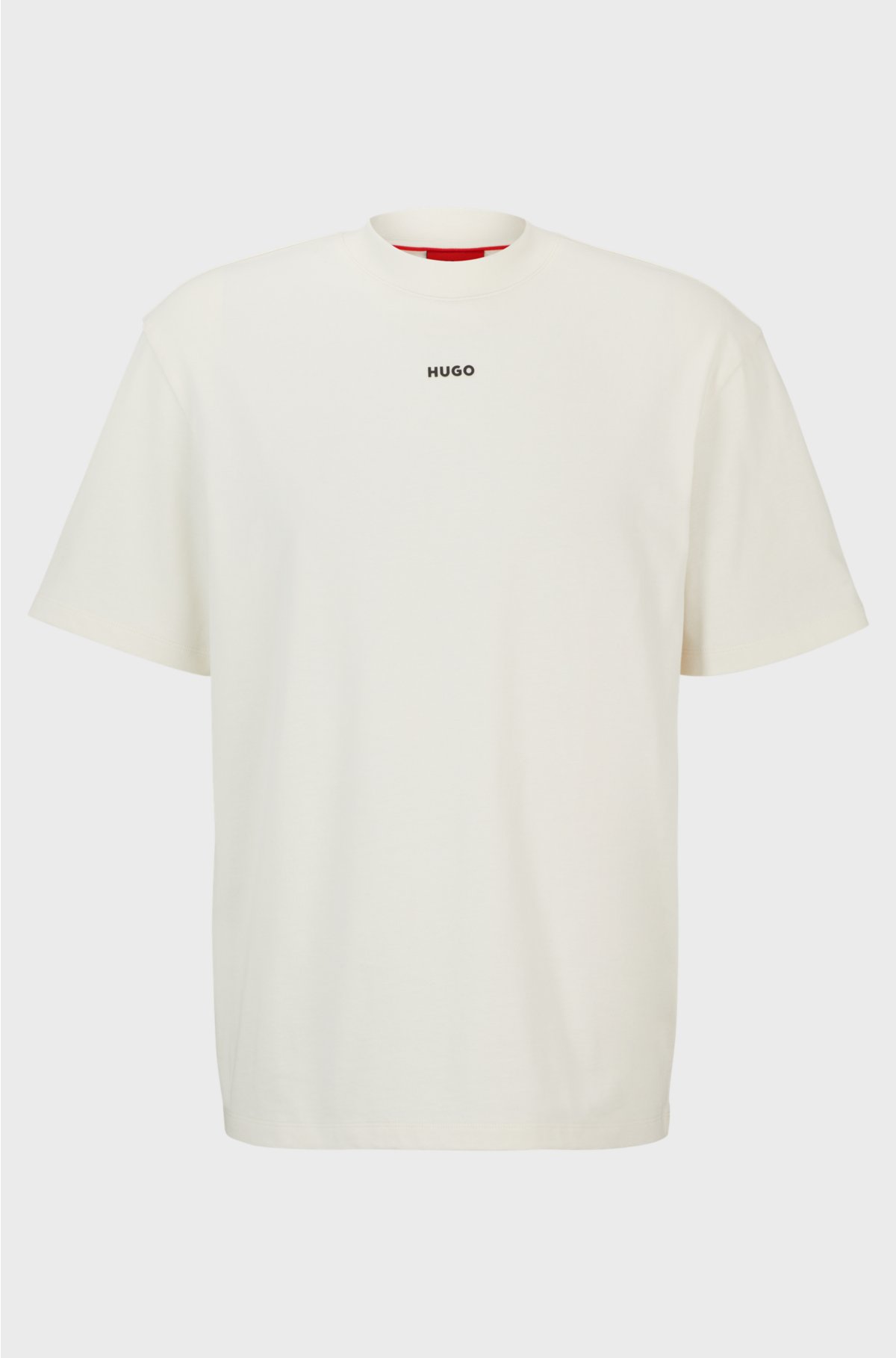 Relaxed-fit T-shirt in cotton with logo print, Natural