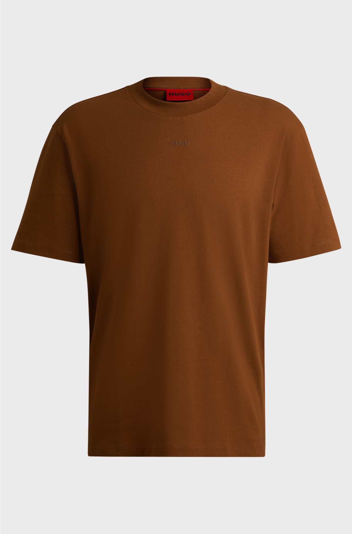 Relaxed-fit T-shirt in cotton with logo print, Brown