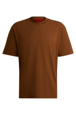 Hugo Relaxed-fit T-shirt In Cotton With Logo Print In Burgundy