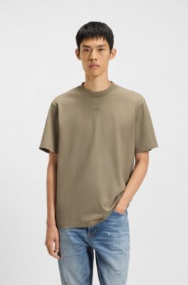Relaxed-fit T-shirt in cotton jersey with logo print, Brown