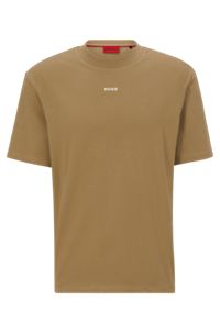 Relaxed-Fit T-Shirt aus Baumwoll-Jersey mit Logo-Print, Braun