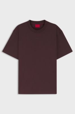 Relaxed-fit T-shirt in cotton jersey with logo print, Dark Brown