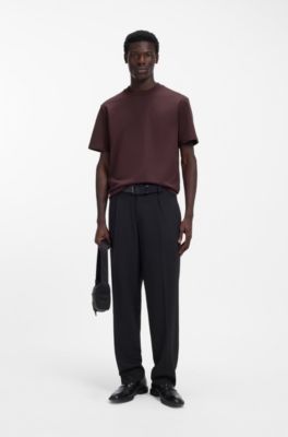 Relaxed-fit T-shirt in cotton with logo print, Dark Brown