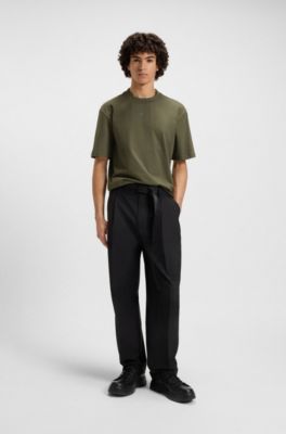 Relaxed-fit T-shirt in cotton jersey with logo print, Olive