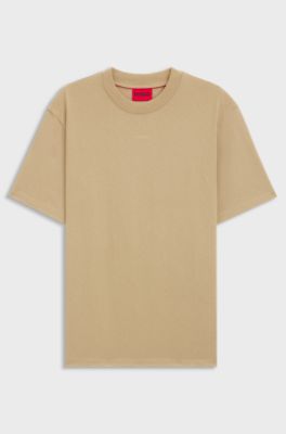 Relaxed-fit T-shirt in cotton with logo print, Light Brown
