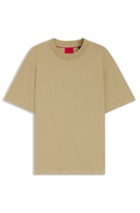 Relaxed-fit T-shirt in cotton with logo print, Light Brown