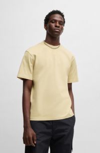 Relaxed-fit T-shirt in cotton with logo print, Light Beige