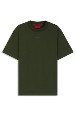 リラックスフィットTシャツ コットン ロゴプリント, オリーブ