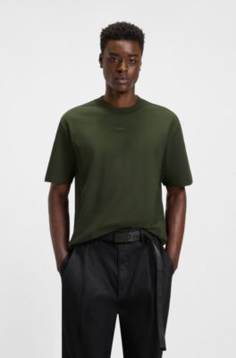 Relaxed-fit T-shirt in cotton with logo print, Olive