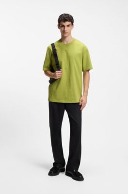 Relaxed-fit T-shirt in cotton with logo print, Light Green