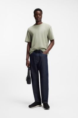 Relaxed-fit T-shirt in cotton jersey with logo print, Light Green