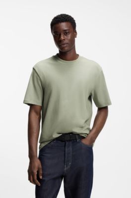 Relaxed-fit T-shirt in cotton with logo print, Light Green