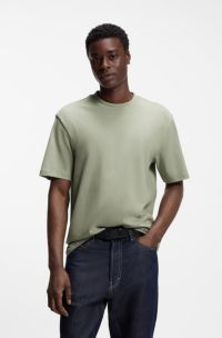 Relaxed-fit T-shirt in cotton with logo print, Light Green