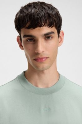 Relaxed-fit T-shirt in cotton with logo print, Light Green