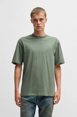Relaxed-fit T-shirt in cotton with logo print, Green