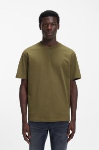 Relaxed-fit T-shirt in cotton with logo print, Olive