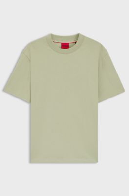 T-shirt d&eacute;contract&eacute; en coton &agrave; logo imprim&eacute;, Chaux