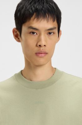 Relaxed-fit T-shirt with central logo detail, Light Green