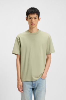 Relaxed-fit T-shirt in cotton with logo print, Light Green
