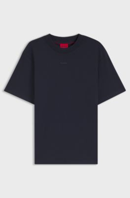 Relaxed-fit T-shirt in cotton jersey with logo print, Dark Blue