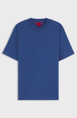 Relaxed-fit T-shirt with central logo detail, Blue