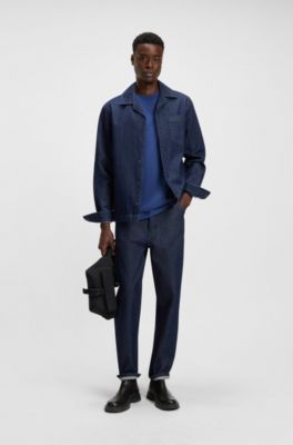 Relaxed-fit T-shirt in cotton with logo print, Blue