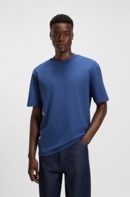 Relaxed-fit T-shirt in cotton with logo print, Blue