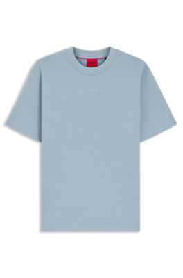Relaxed-fit T-shirt in cotton with logo print, Light Blue