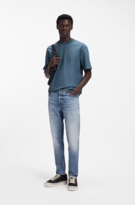 Relaxed-fit T-shirt with central logo detail, Blue
