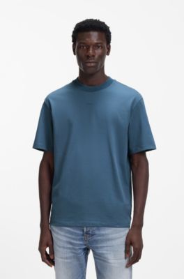 Relaxed-fit T-shirt with central logo detail, Blue