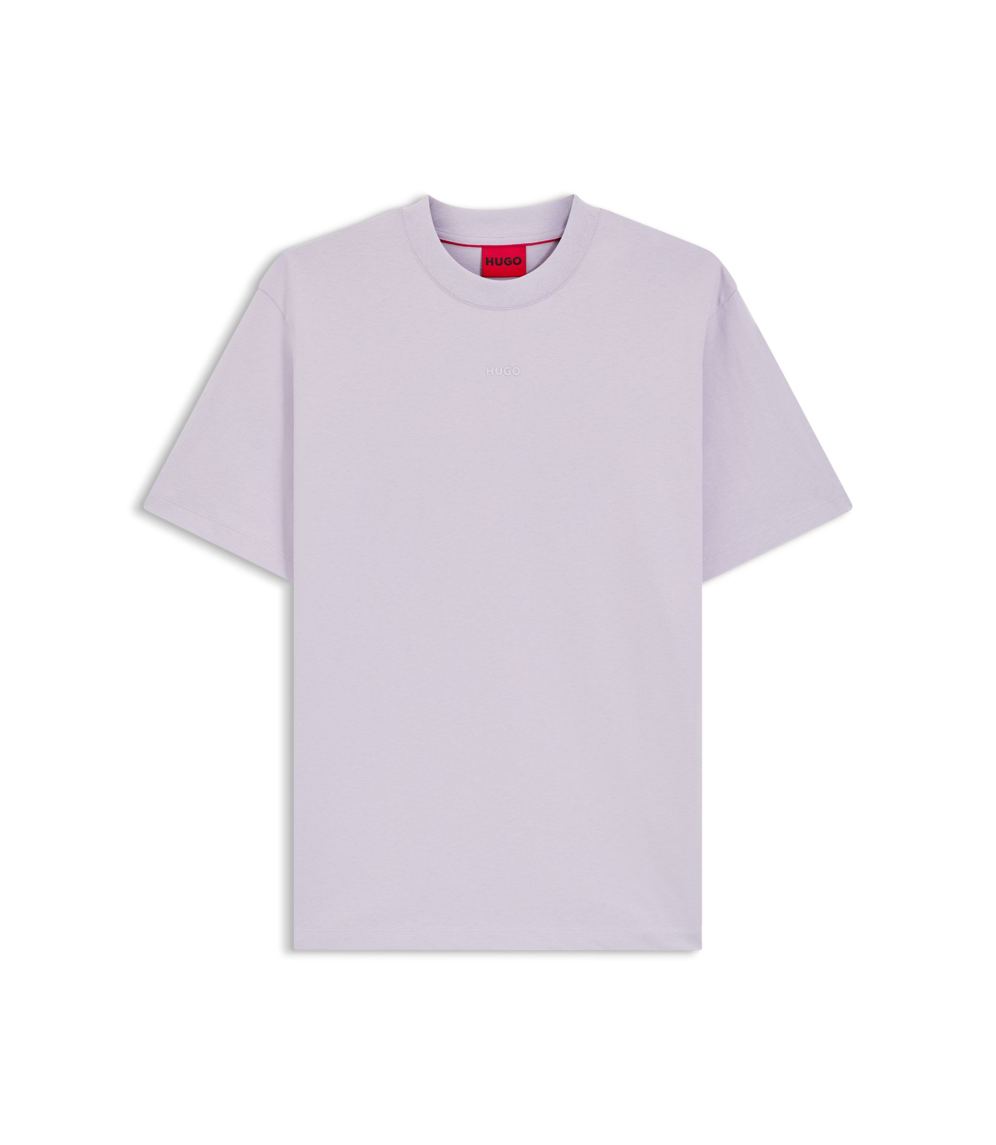 HUGO Relaxed-fit T-shirt in cotton with logo print Light Purple