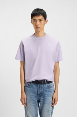 Relaxed-fit T-shirt in cotton with logo print, Light Purple