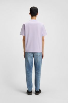 Relaxed-fit T-shirt in cotton with logo print, Light Purple