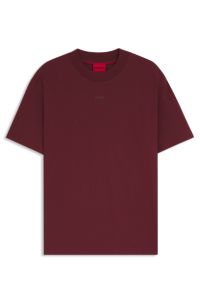 Relaxed-fit T-shirt in cotton with logo print, Dark Red