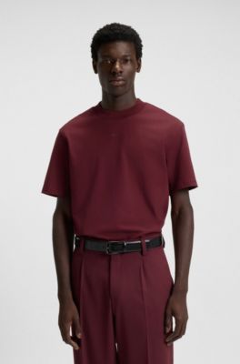 Relaxed-fit T-shirt in cotton with logo print, Dark Red