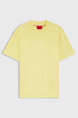T-shirt relaxed fit con dettaglio logo al centro, Giallo