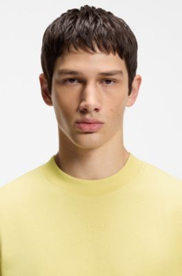 T-shirt relaxed fit in cotone con logo stampato, Giallo
