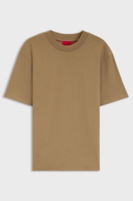 Relaxed-fit T-shirt with central logo detail, Beige