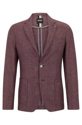 Hugo Boss Hanry Slim Fit Chambray Sport Coat In Dark Red