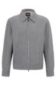 Slim-fit jacket in micro-patterned stretch cloth, Silver