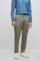 Pantalon Relaxed Fit en coton mélangé infroissable, Kaki