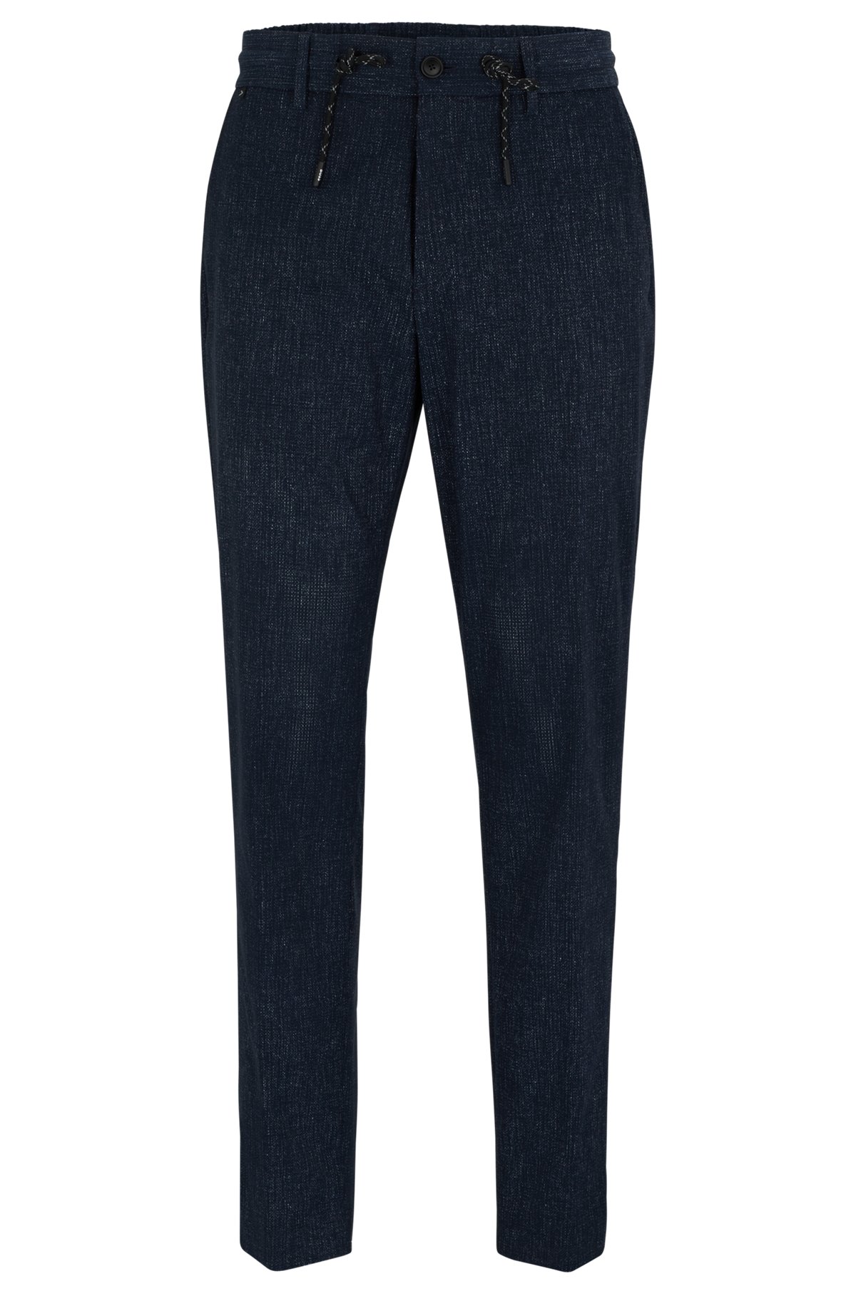Slim-fit trousers in washable water-repellent fabric, Dark Blue