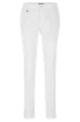 Slim-fit trousers in stretch cotton with signature stripe, White