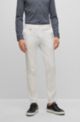 Pantaloni slim fit in cotone elasticizzato con righe tipiche del marchio, Bianco