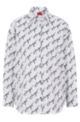 Oversized Bluse aus Bio-Baumwolle mit Logo-Print, Gemustert