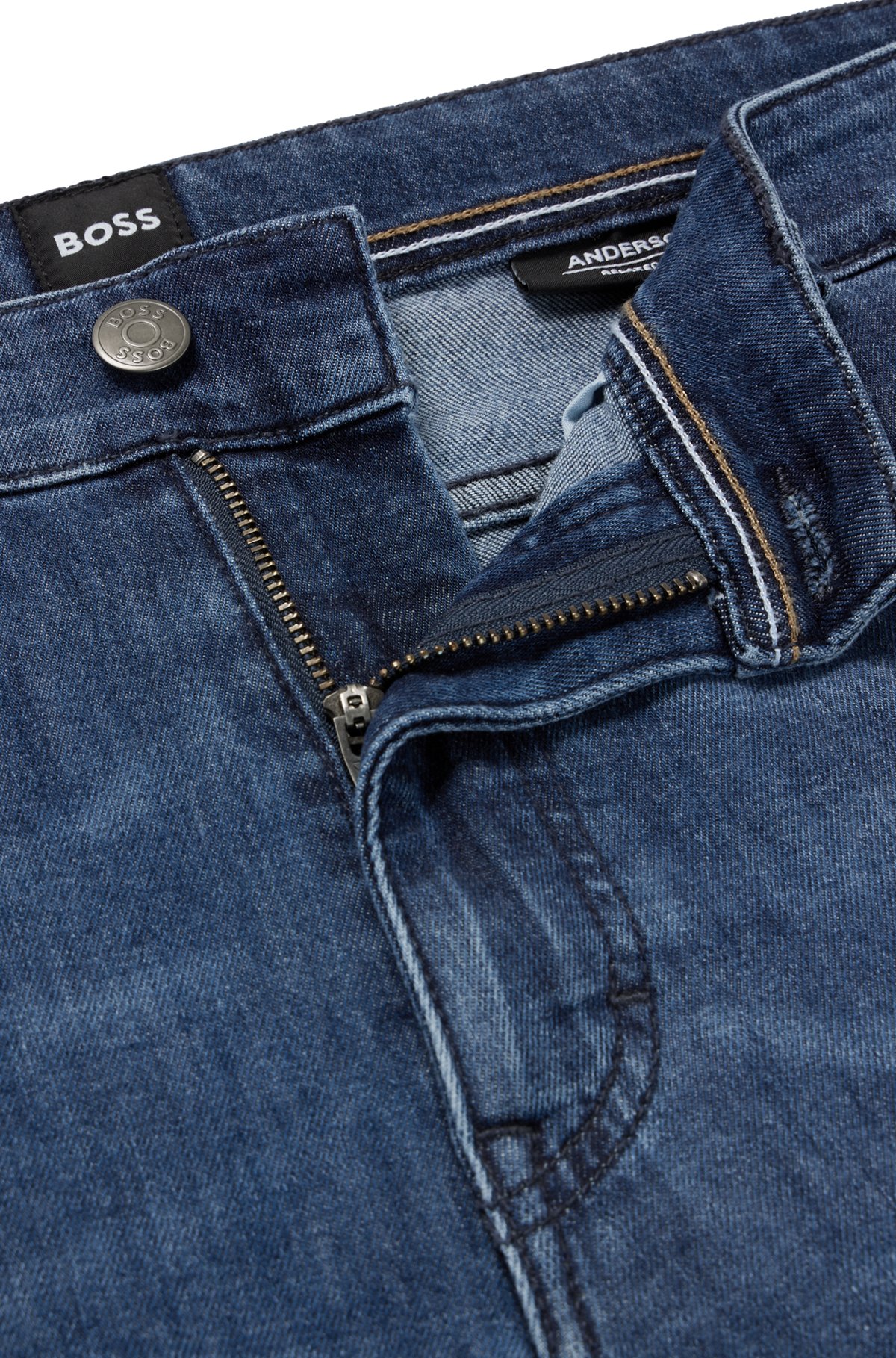 Sanktion Nævne Forkæl dig BOSS - Relaxed-fit jeans in dark-blue lightweight stretch denim