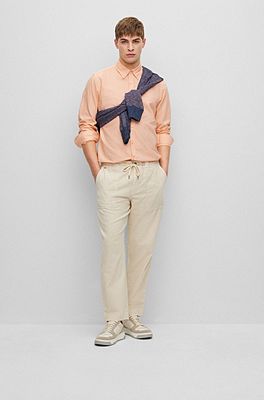 Hugo boss shop mens linen trousers